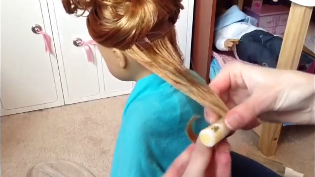 How to curl your american girl dolls hair!