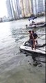 Justin Bieber jet skiing with Hailey Baldwin in Miami (June 14)