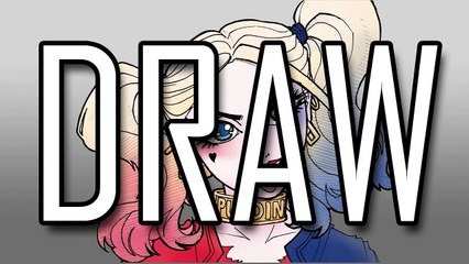 Draw Harley Quinn - Quick Simple Easy How To Steps For Beginners 12
