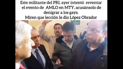 AMLO le responde y calla con la razon a militante priista que lo queria confrontar