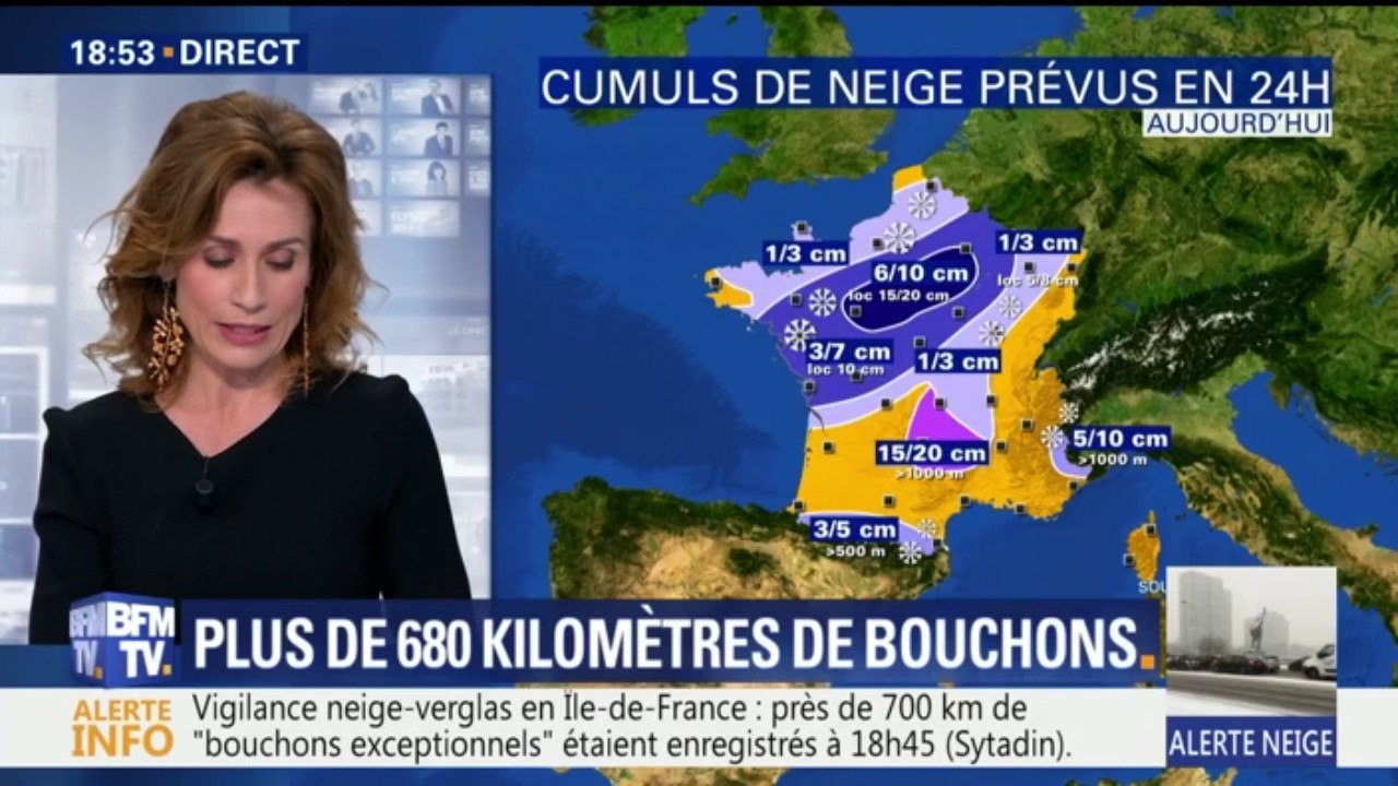 Des cumuls de neige de 3 à 20 centimètres prévus en France dans les prochaines 24 heures
