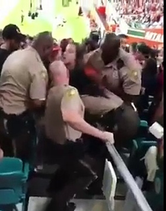 College Girl Slaps Cop, He Punches Her During Miami Hurricanes Game