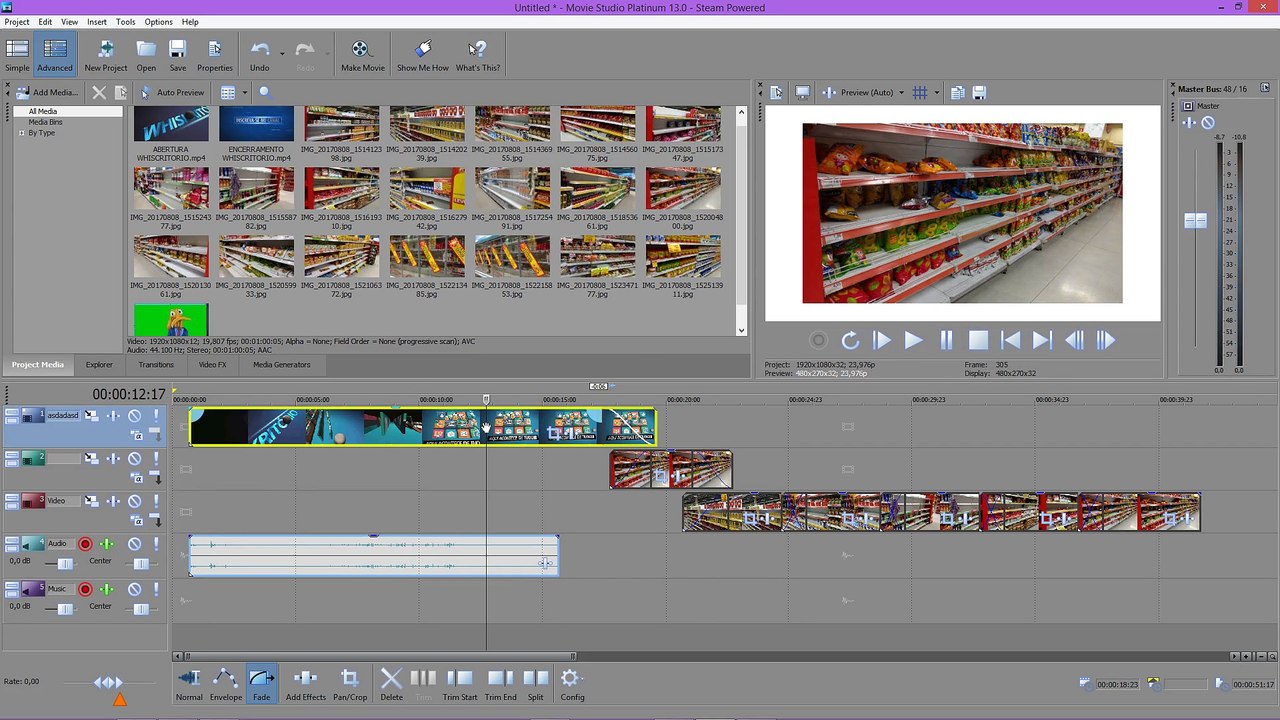 Movie Studio Platinum 13  - aula 8 - Cortando videos - Diminuindo o tempo