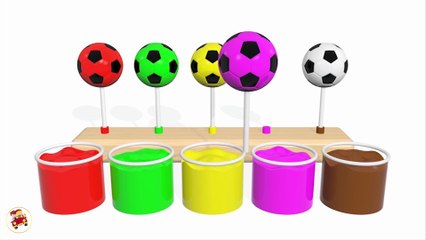 Learn Colors With Soccer Balls Lollipop for Children - Colours for Kids to Learn with Balloons Balls