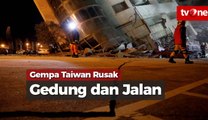 Gempa Taiwan Rusak Gedung dan Jalan