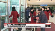 North Korea's 280 member delegation of cheerleaders, taekwondo performing team arrives in South Korea