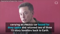 Elon Musk Launches World's Most Powerful Rocket With Tesla Roadster Aboard