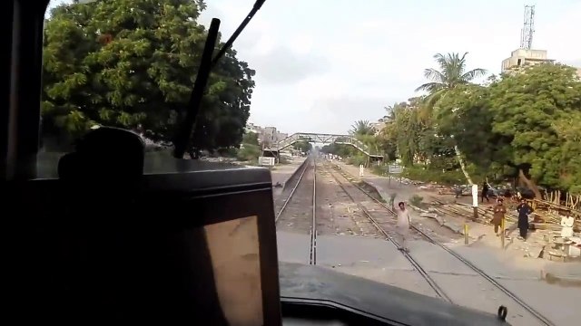 Pakistani Train Departing Karachi Pakistan | Inside Locomotive View