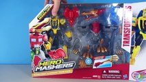 Transformers Hero Mashers Bumblebee and Dinobot Strafe Save Jetfire from Megatron!