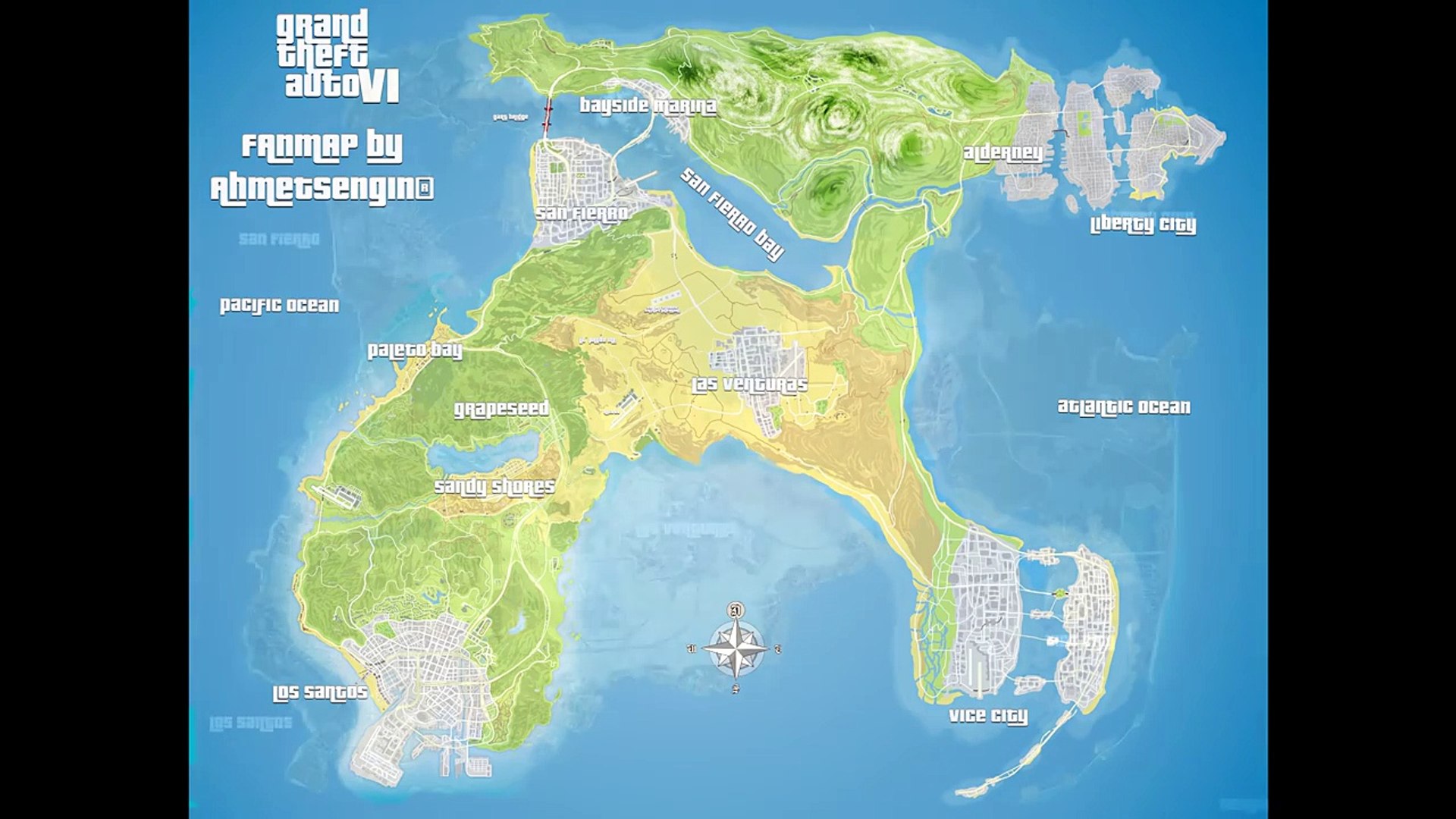 AMAZING All GTA Cities Concept Map! Featuring Las Venturas, San Fierro,  Vice City & Liberty City! - video Dailymotion