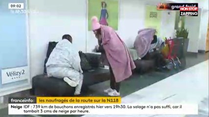 Neige à Paris : Bloqués, des automobilistes ont passé la nuit dans un centre commercial (Vidéo)