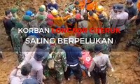 Korban Longsor Cijeruk Saling Berpelukan