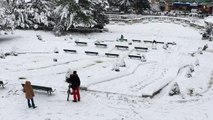 Parisian skis down steps of famed Sacre Coeur