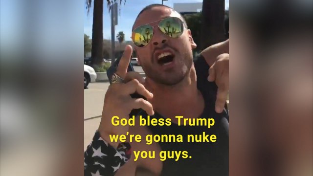 'We're going to nuke you guys': Racist Trump supporter verbally abuses Asian American woman outside LA metro