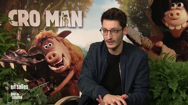 Pierre Niney dans le film d'animation Cro Man - Reportage cinéma