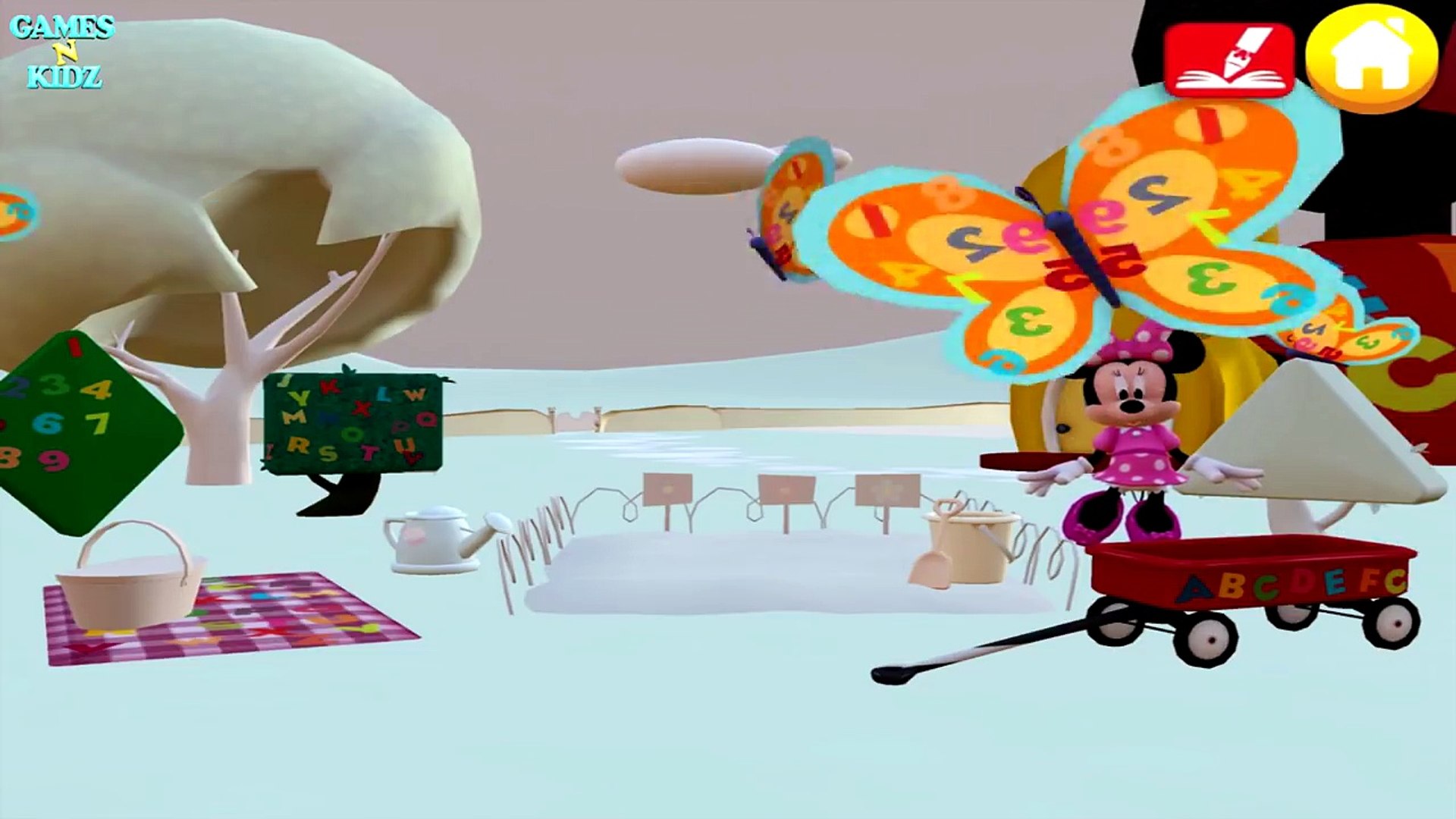 Minnie Mouse Color Play Minnies Abc Garden Learn Abc Numbers Disney Junior Game For Kids Video Dailymotion