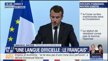Emmanuel Macron est "favorable à ce que la Corse soit mentionnée dans la Constitution"