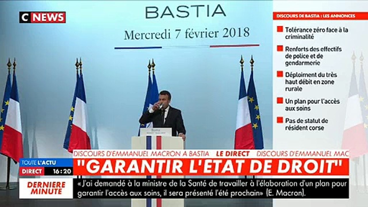 Emmanuel Macron s'est prononcé à Bastia contre la "co-officialité" de la langue corse