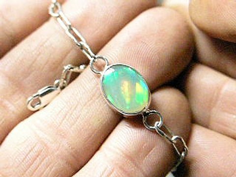 Sterling Chain Bracelet Ethiopian Opal Ebay