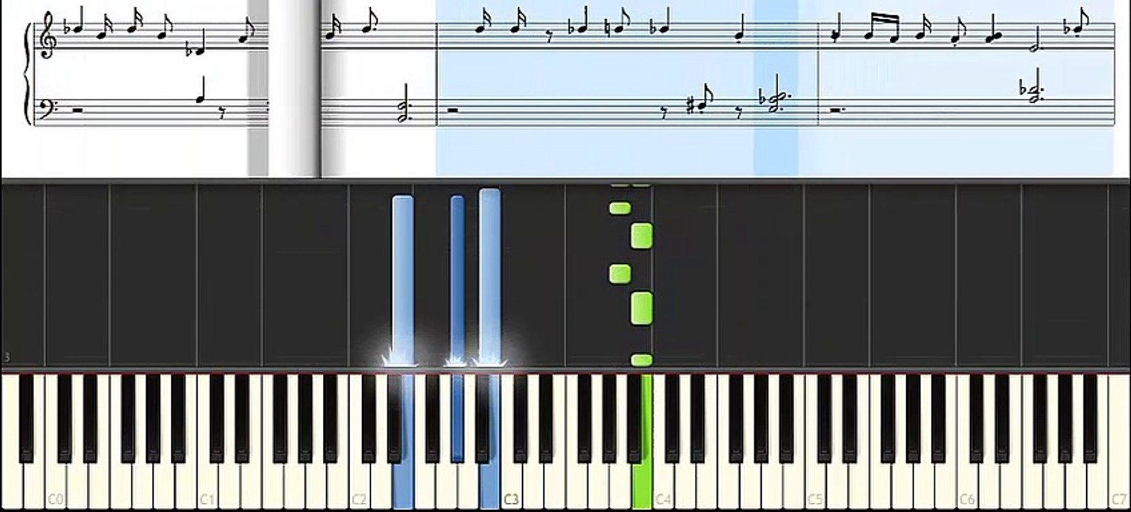 mermaid loves shark short piano synthesia