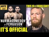 IT'S OFFICIAL Khabib Nurmagomedov vs Tony Ferguson on April 7 at UFC 223 ,Bisping on Conor McGregor