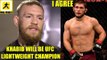 Conor McGregor predicts Khabib Nurmagomedov will be a champion in his division,Bisping on Cyborg