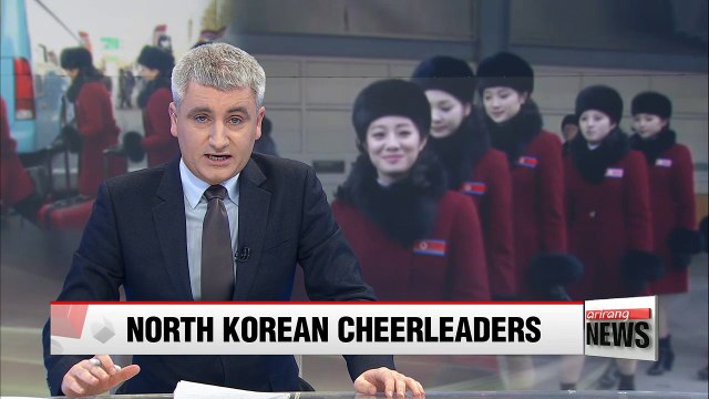 North Korean cheerleaders arrive in South Korea for PyeongChang Games