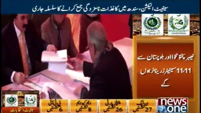 Senate Elections, continued to submit nominations in Sindh