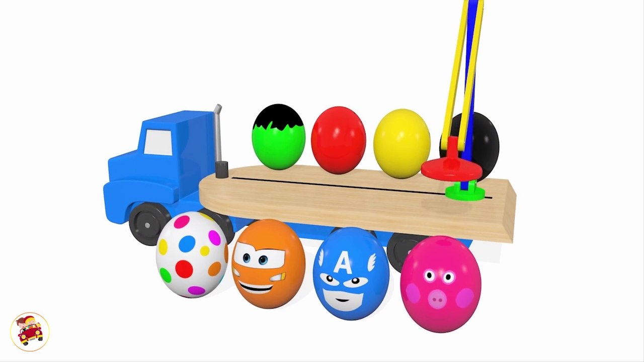 Learn Colors With Surprise Eggs Car Parking in Truck for Children - Colours for Kids