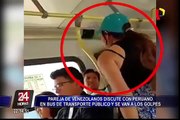 Venezolano discute con peruano y se agarran a golpes en bus de transporte público