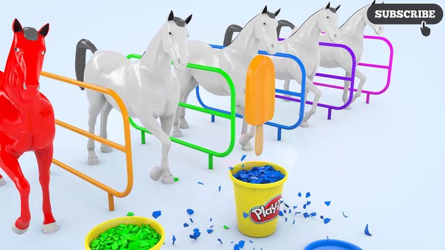 Learn Colors With Horse 3D Ice Cream For Kids #z Colours Play Doh Toys for Children Toddlers