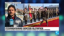 North Korea holds military parade on eve of Pyeongchang Olympics