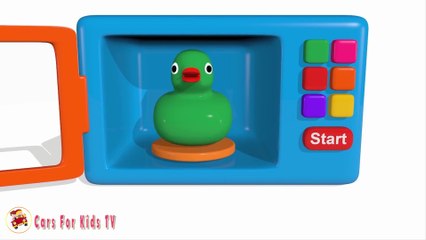 Colors for Children to Learn with Microwave and Blender Toy Appliance - Learn Colors with Vehicles