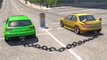 BeamNG drive - Chained Cars against Bollard