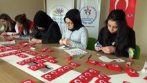 Gençlerden Afrin'deki Mehmetçiğe Türk bayraklı destek