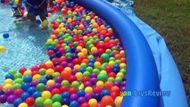 HUGE EGGS HUNT SURPRISE TOYS CHALLENGE Gaint Ball Pit Huge pool Chocolate Egg Disney Cars Toys Train