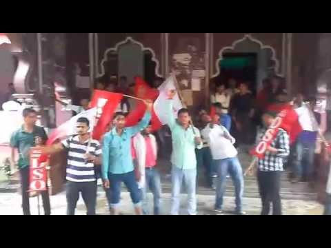 students on agitation in mithila university