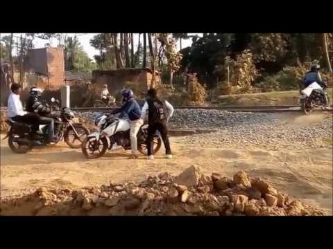 people crossing railway track by illegal way, elderly save from hit by train