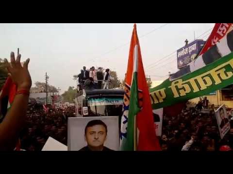 Road Show of rahul gandhi and akhilesh yadav in agra