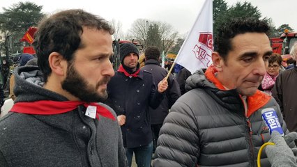 Pourquoi les agriculteurs manifestent à Pau ? Les explications de Bernard Layre et Iban Pebet