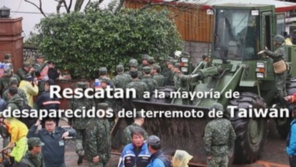 Rescatan a la mayoría de los desaparecidos tras el terremoto de Taiwán