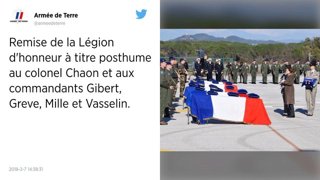 Crash d'hélicoptères dans le Var. La Légion d'honneur pour les cinq victimes.