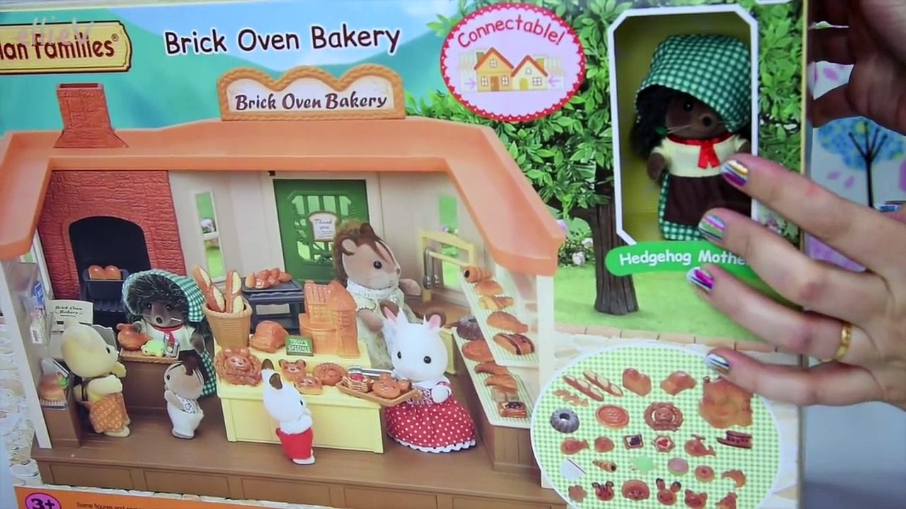 Sylvanian Families Calico Critters Brick Oven Bakery Hedgehog Unboxing Review Setup - Kids Toys