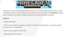 Minecraft (Xbox 360) - 1.8.2 Update In CERT TESTING! (2 Weeks Away)   Full Changelog!
