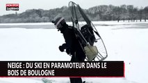 Neige : du ski en paramoteur dans le bois de Boulogne (vidéo)