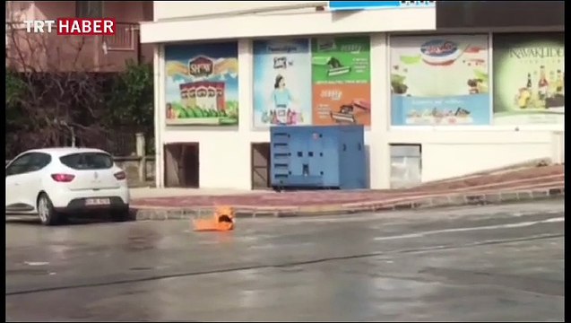 Antalya'nın Manavgat ilçesi'nde yola fırlatılan tüp patladı