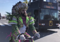 Jason Kelce Rides a Police Bike During Philadelphia Eagles Homecoming Parade
