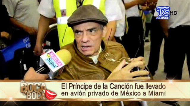 “El Príncipe de la Canción” fue llevado en avión privado de México a Miami