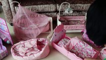 Baby Dolls Nursery Center Bedroom Toys Dolls Bed Cradle Sleeping Bag Baby Annabell Bedtime