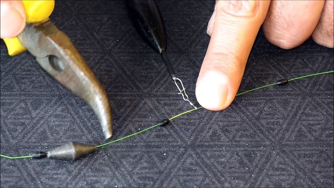 Снасть на летнюю удочку. Скользящие поплавок и груз. My fishing.